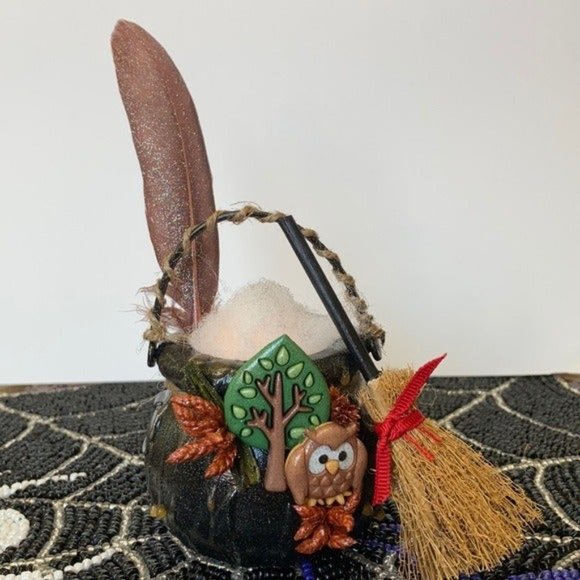 Cauldron autumn rustic lamp - Picture 2 of 12